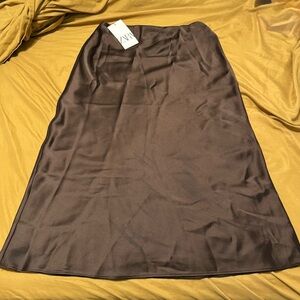 Zara Chocolate Brown Midi Skirt